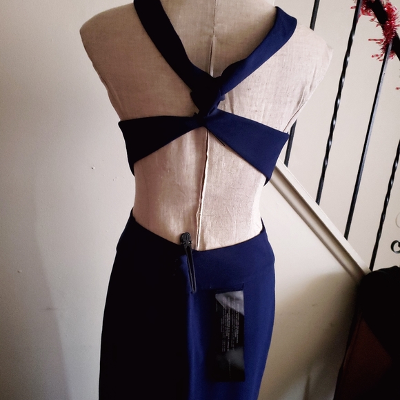 Navy Blue Cutout Dress - Picture 5 of 5